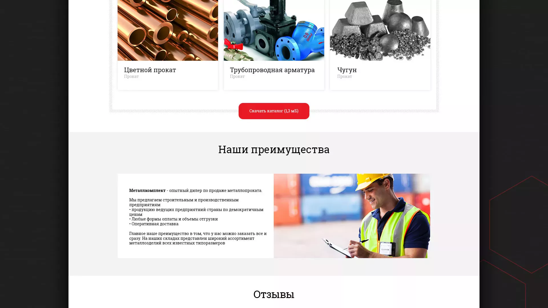 Разработка сайта по продаже металлопроката в Славгороде